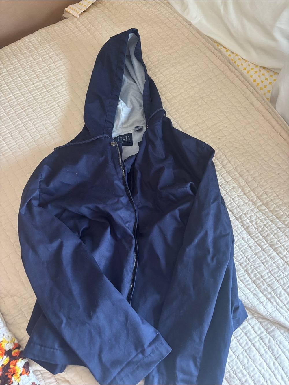 100% Cotton Navy Hooded Jacket
